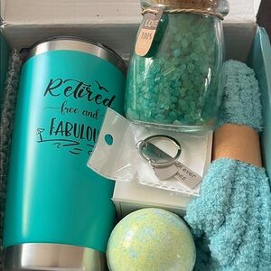 Teal 'Retired Free and Fabulous' Tumbler Gift Set